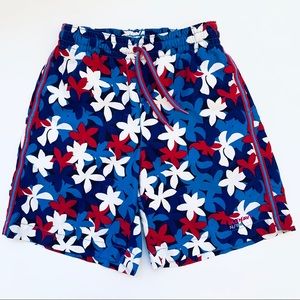 Old Navy Red White Blue Boys Swim Shorts Trunks